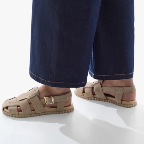 NWT VOILE BLANCHE ALICE Leather Sandals in Beige - Picture 2 of 14